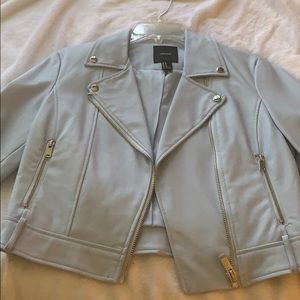 Light baby blue leather jacket size M